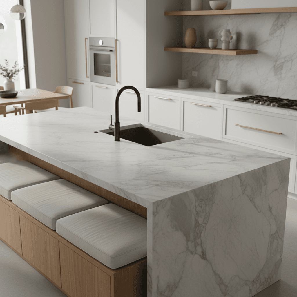 Custom cabinetry and premium countertops in a luxury kitchen